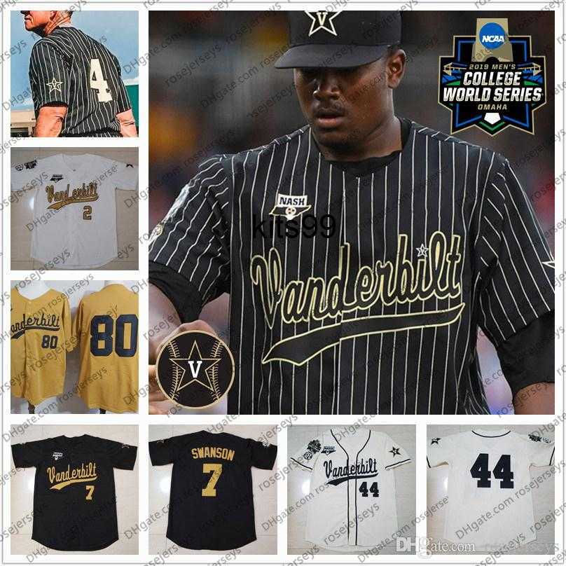 

Custom NCAA Vanderbilt Commodores Baseball Jersey Swanson 8 Isaiah Thomas 16 Martin 22 Jack Leiter 51 Bradfield Jr 80 Rocker Stitched, Gold