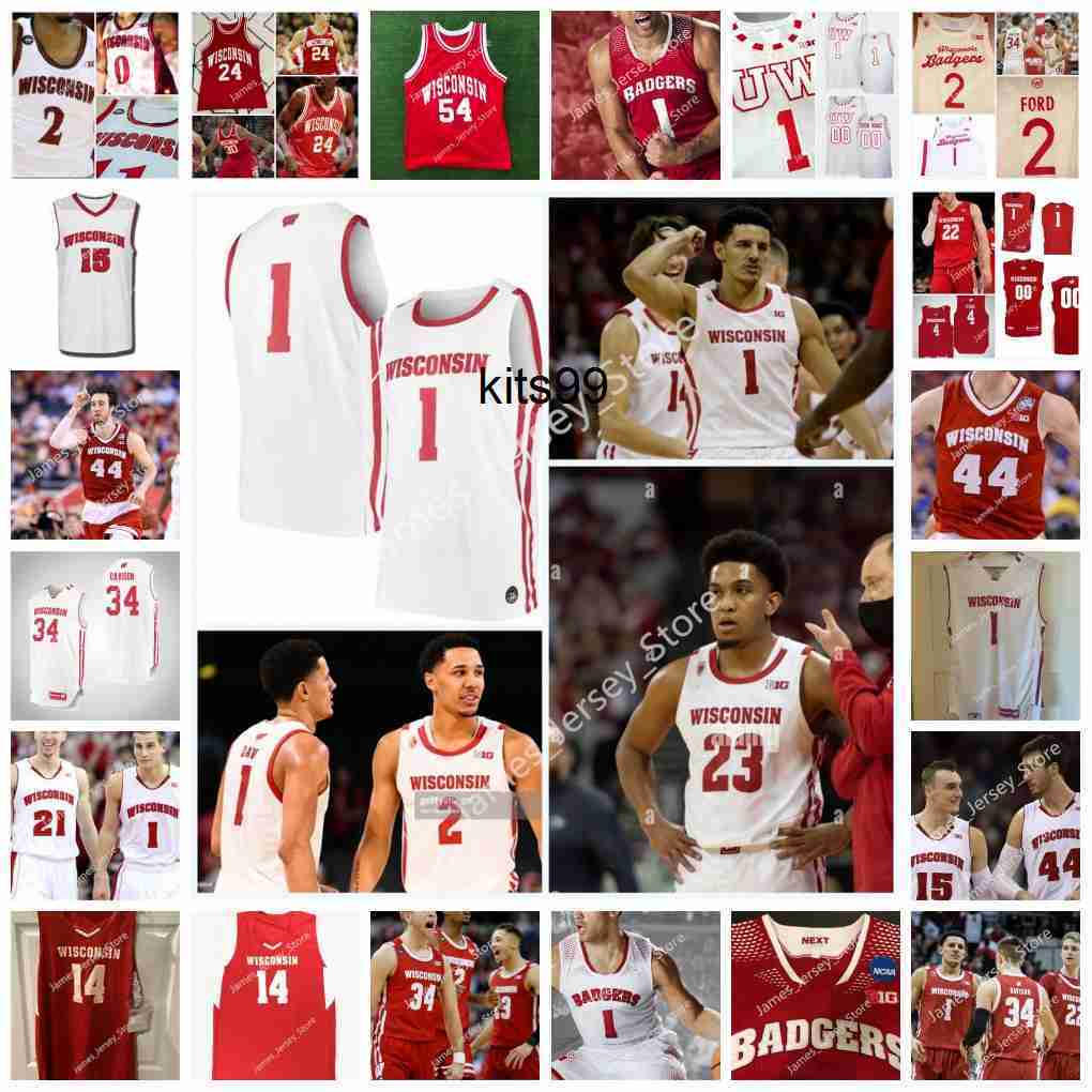 

NCAA Custom UW Basketball Stitched College Jersey Sam Dekker Frank Kaminsky Ab Nicholas Ethan Happ Alando Tucker D'Mitrik Trice Brad Davison, 11