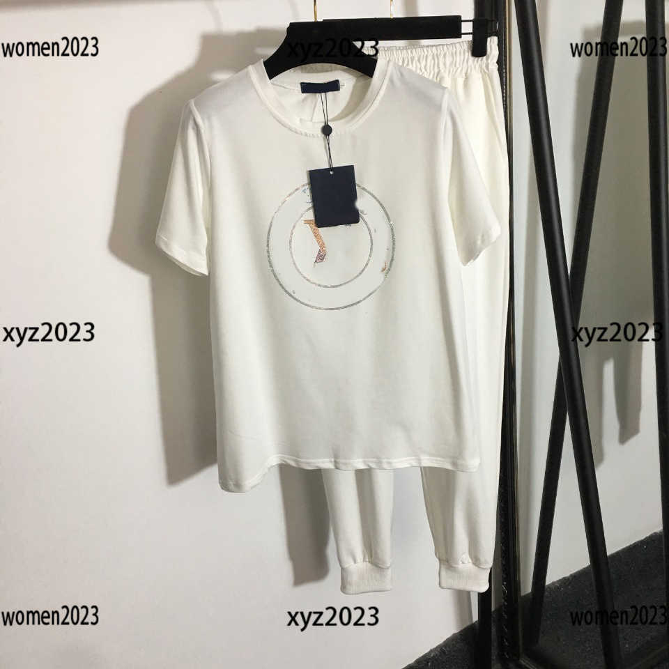 

Plus size Designer tracksuit summer suit Hot Diamond Letter Short sleeve set Size -XL 2pcs T-shirt and trousers New arrival April06, #1
