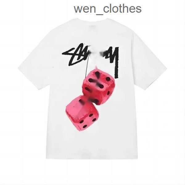 

Top1 Designer Luxury Fashion Brand Stussys Classic Mens and Womens t Shirt Dice Pattern Printed Alphabet Summer High Street Trend Tee 1 X8BW