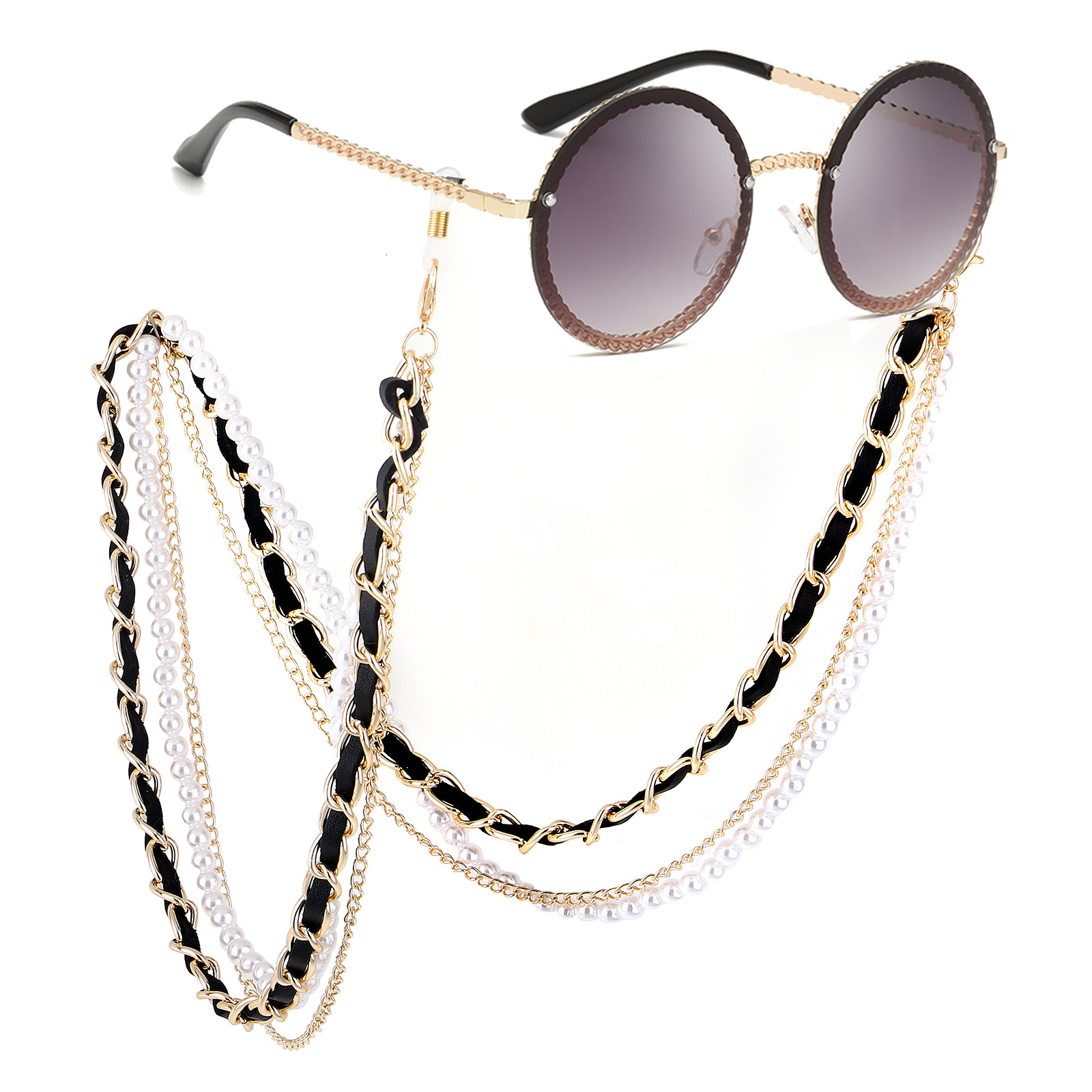 

Eyeglasses chains WHO CUTIE White Pearl Sunglasses Chain Women Lanyard with Strap Eye Glasses Accessories for lady only chain no glasses 230408