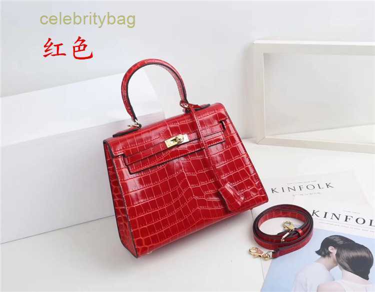 

Designer Kellies Handbags Hemres Crocodile Bag New Women's Fashion Cowhide One Shoulder Crossbody Handbag has logo GNQI, Electro optic blue 25cm