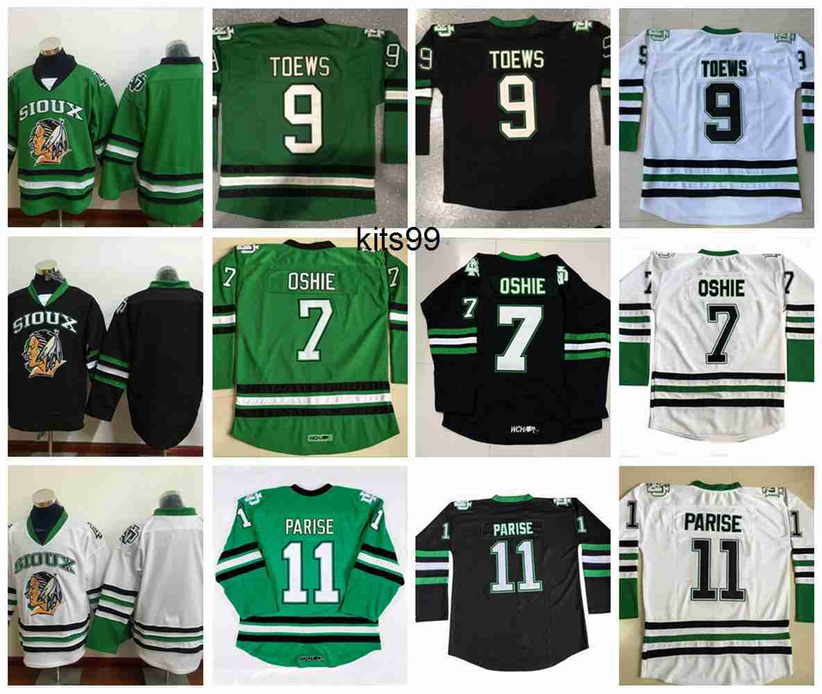 

Mens NCAA Vintage North Dakota Fighting Sioux College Hockey Jerseys 9 Jonathan Toews 11 Zach Parise 7 TJ Oshie University Stitched Jerseys M-XXXL, Green9