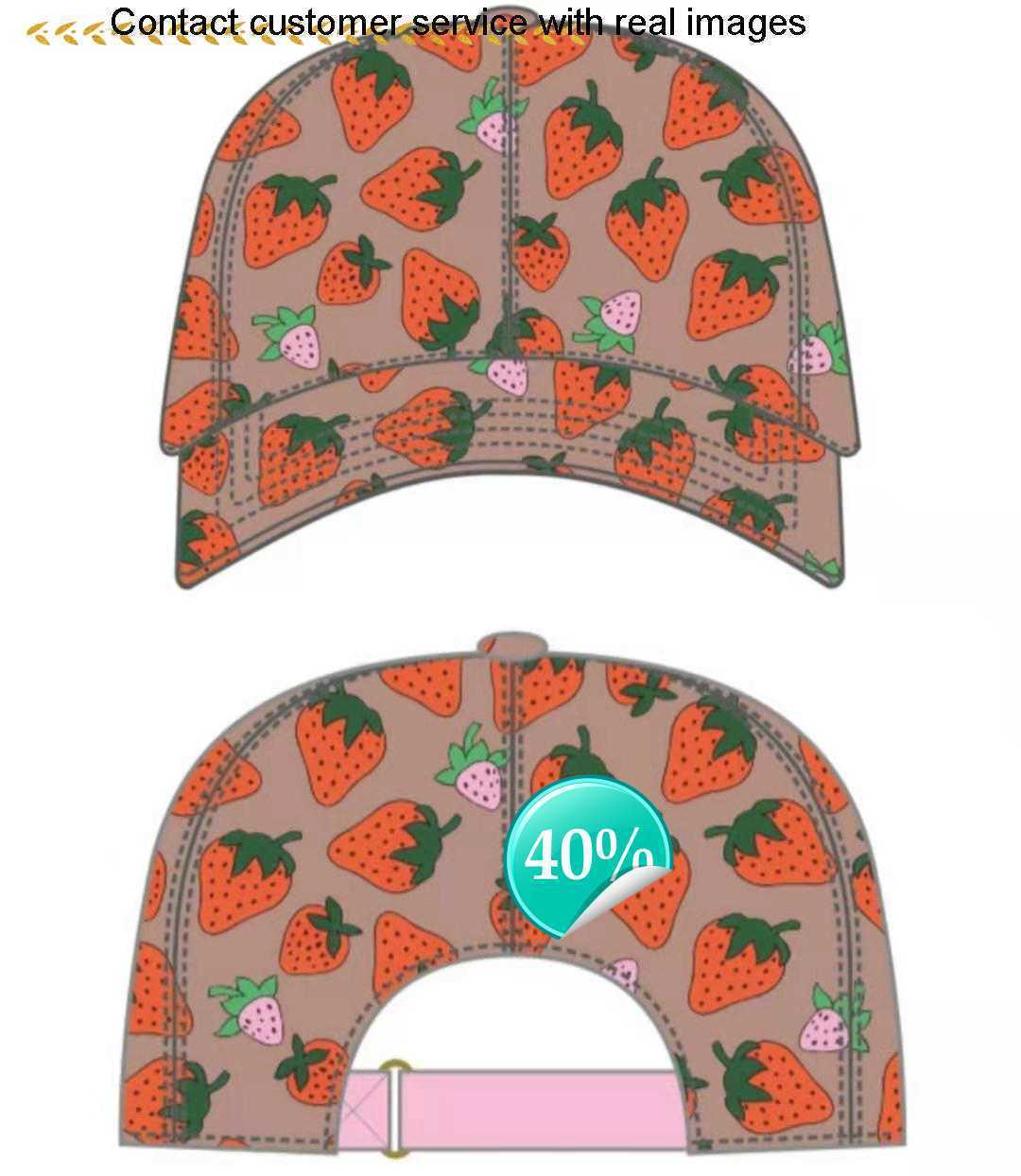 

h quality strawberry baseball caps man's cotton cactus classic letter Ball caps summer women sun hats outdoor adjustable Snapback Cap girl