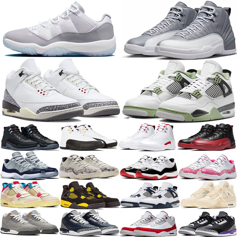 

3s Jumpman 4s Basketball Shoes 3 4 9 11 12 Midnight Navy Military Black Cats Seafoam Violet Ore Sneakers Cherry Cool Grey Bred 25th Mens Womens IV Dhgate Trainers
