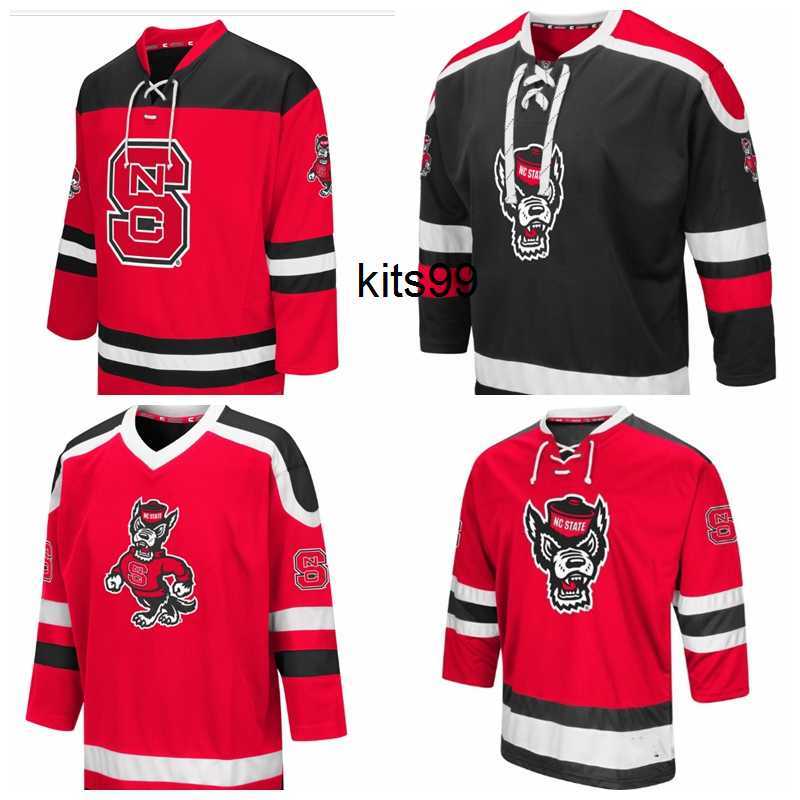 

NCAA Mens NC State Wolfpack Black Mr. Plow Wolfhead Hockey Jersey College wear Embroidery Stitched Customized Any Name Any Number