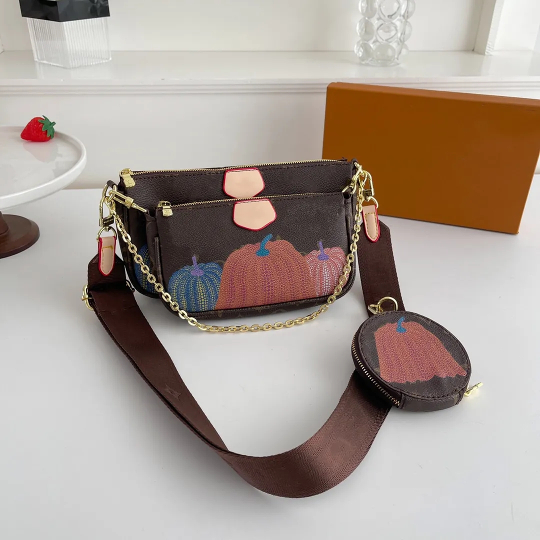 Multi Pochette Felicie Accessories 3pcs set designer mahjong bag wallet Pumpkin series Luxury crossbody woman shoulder bags women chain Tote Dhgate