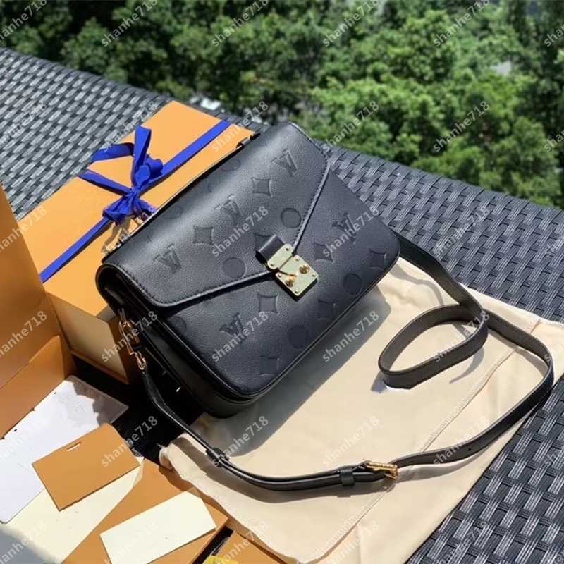 

5A Level Black Emboss LVs Metis Messenger Bag Women Shoulder Crossbody Bags Louise Designer Handbags Vintage Pochette Lady Purses Viuton Clutch Wallets, Add box + dust bag