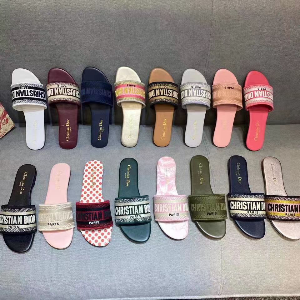 

Dior Slide Women Slippers Free freight designer Luxury EU 35-42 Embroidered Crocheted Slides Matelasse, 999
