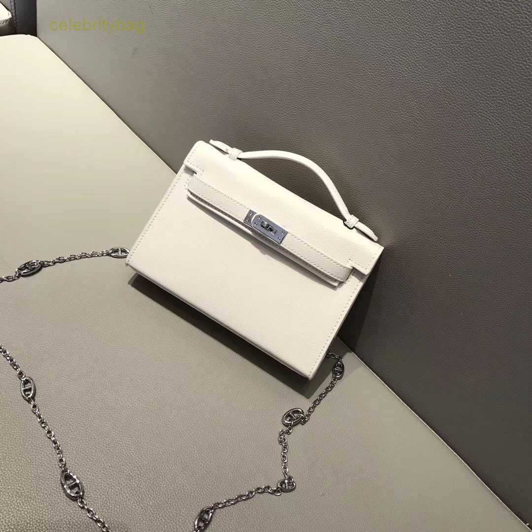 

Designer Kellies Handbags Hemres with New women's palm grain cow leather one shoulder messenger mini silver buckle has logo 0HFI, White9