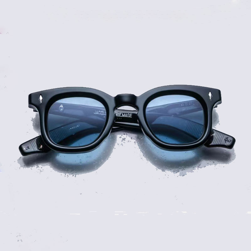 

Sunglass designer chunky plate Round frame JACQUES MARIE DEVAUXI american eyewear outdoor UV protection saccoche sunglasses men and women original box