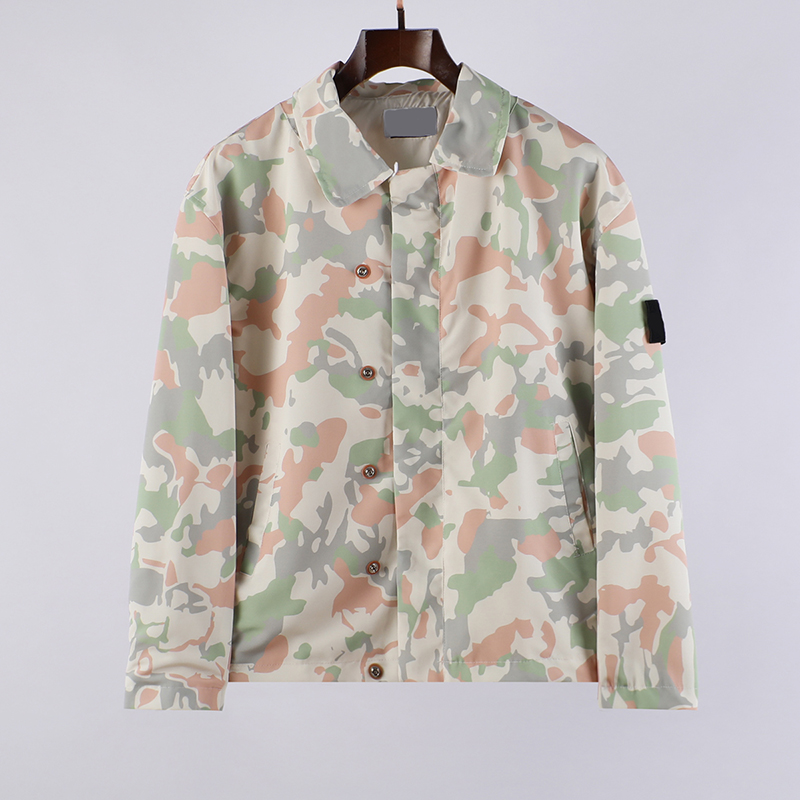 High quality brand men's designer topstoney & sup jacket Camouflage Embroidery Emblem Workwear Retro Jacket