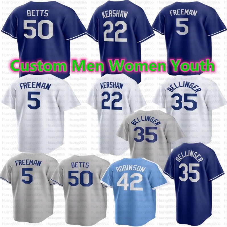 

Baseball Jersey Freddie Freeman Fernando Valenzuela Jackie Robinson Mookie Betts Clayton Kershaw Julio Urias Max Muncy Smith Martinez Bryant Thompson Taylor, Men