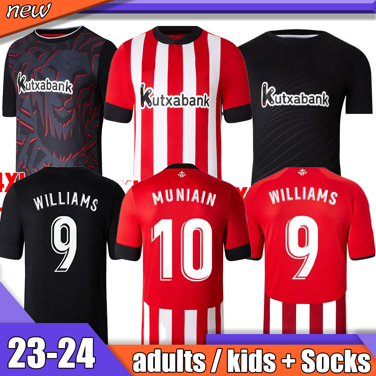 

22 23 WILLIAMS bilbao Soccer Jerseys Athletic Unai Simon Fans I.MARTINEZ BERENGUER men kids kit socks full set retro football shirts YURI B RAUL maillots de football, 02