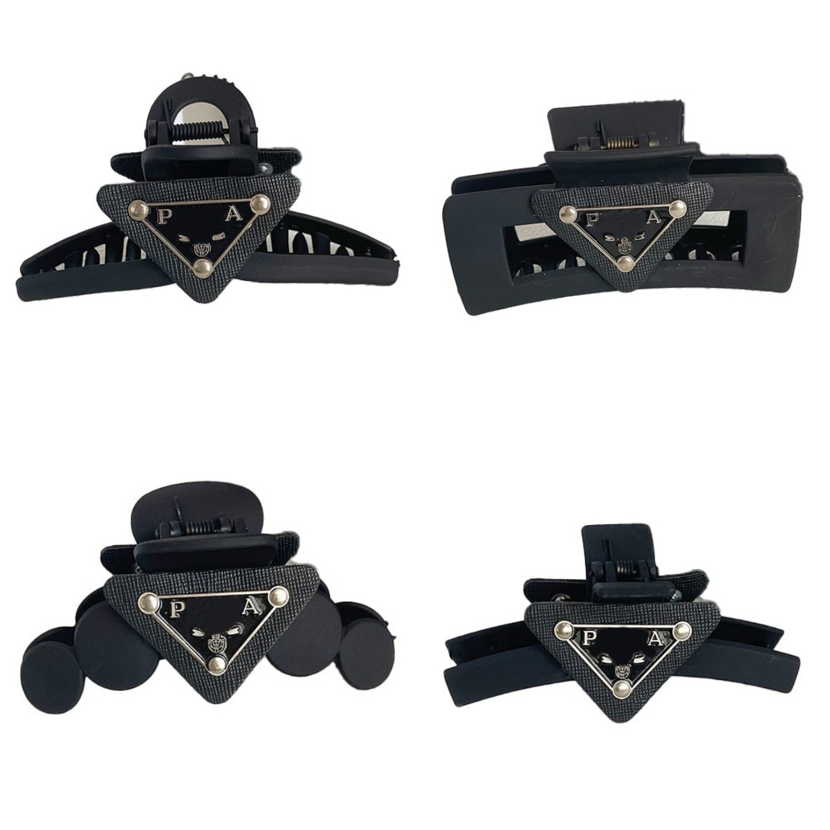 

8 Style Luxury Designer Hair Clip Hairpin Women Black Brand Triangle Letter Fashion Sweet Hairpin Headwraps For Hair Accessories Gifts, Fang8.5cm