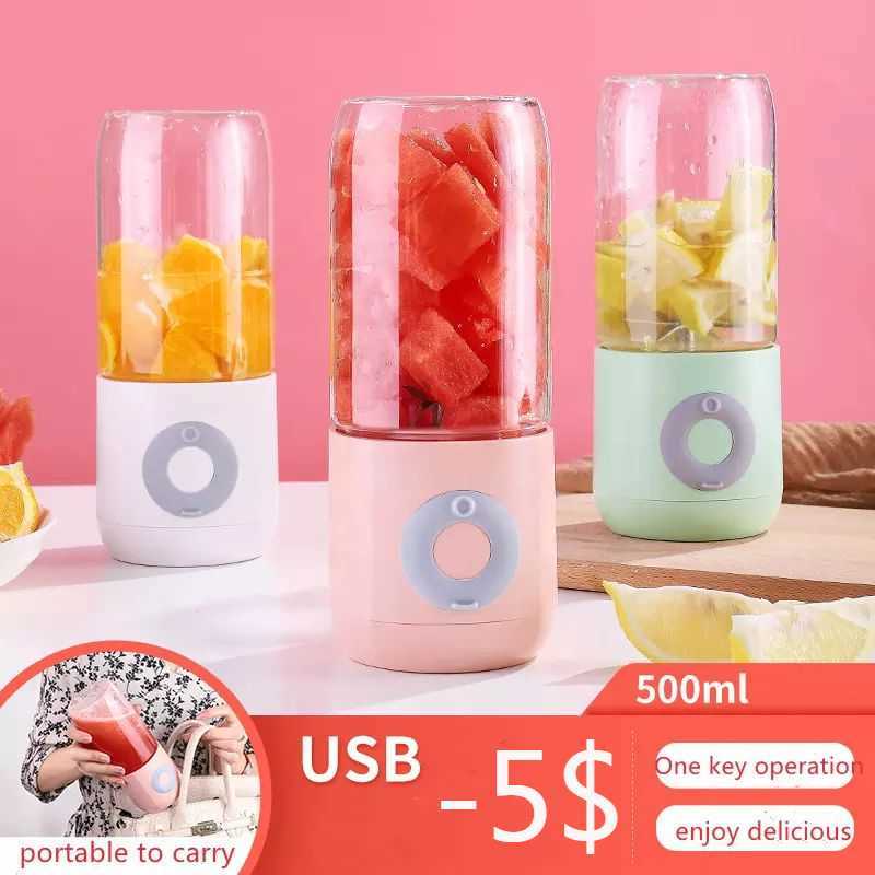 

Juicers 500ML Electric Juicer Portable Smoothie Blender 6 Knife Mini Blenders USB Wireless Rechargeable Mixer Juicers Cup For Travel P230407