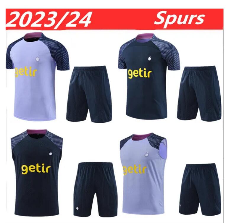 

23/24 Hot Spurs Short Sleeve Sportswear Football Set Training Shirt Tottenham shirts KANE Sportswear Football chandal futbol Adult Survival /2XL, Lavender