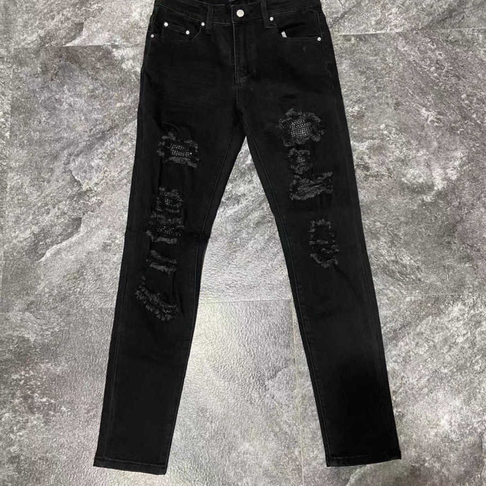 

Diamond amirly Men's Street Jeans Designer Black Fashion Pants Slim Cool Stylish High Leisure Ripped Brand Elastic Men 85HL
