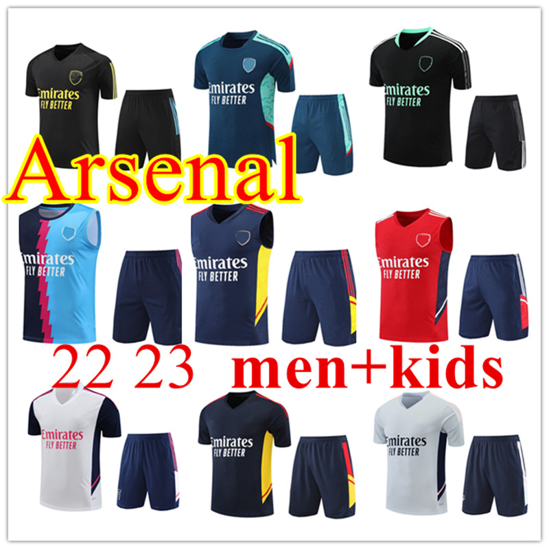 

22 23 Arsen THOMAS short sleeveS tracksuit Outdoor jerseyS training SUIT vest vest Transport Men Kids kit gunners Sportswear, Red