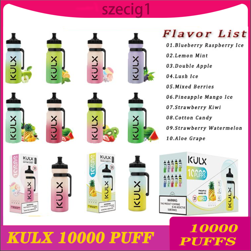 

Kulx 10000 puff 10000 Disposable E Cigarettes Airflow Control Device 6 Colors RGB Light 0% 2% 3% 5% Optional 10K Puffs Vape Pen 10 Flavors