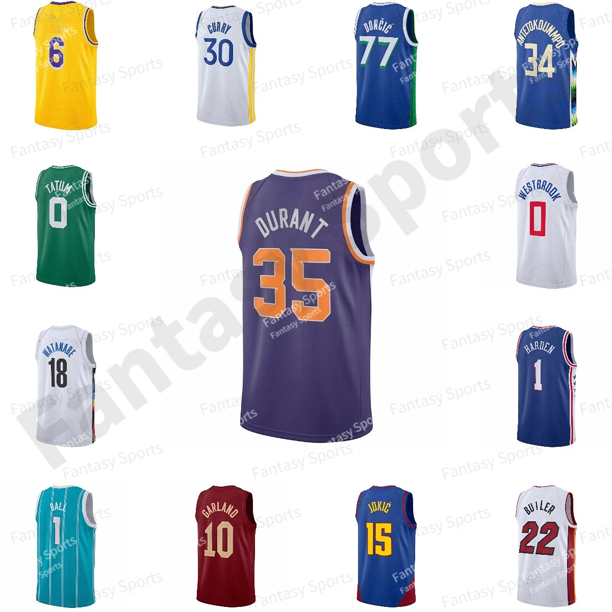 

Mens Durant 35 Kevin James Harden Basketball Jersey Luka Embiid Garland Ja Booker Morant Stephen 30 Curry LaMelo Ball Jimmy Butler Jerseys 75th, Colour 10