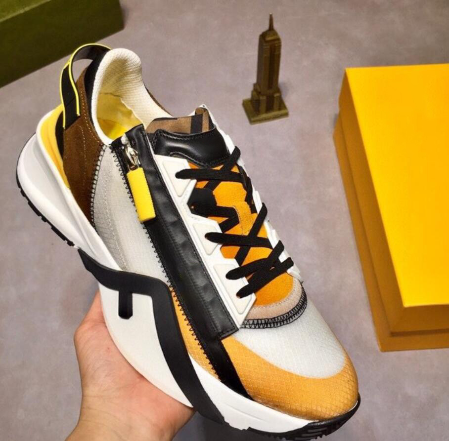 

Men Flow Sneakers Designer Shoes Nylon Runner Trainers Top Suede Leather Low-cut Shoes Black White Slip-on Casual Shoe, Color
