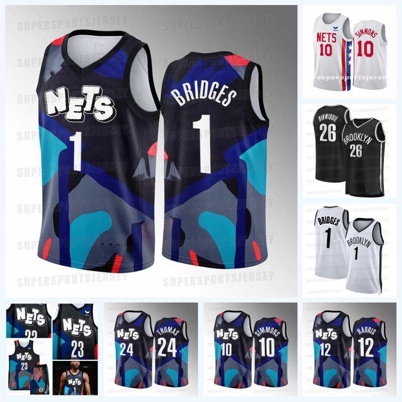 

Mikal 1 Bridges Brooklyn''Nets'' 2023-24 City Basketball Jersey Spencer 26 Dinwiddie Cameron 2Johnson Nic Claxton Cam Thomas Ben 10 Simmons Stitched, Black