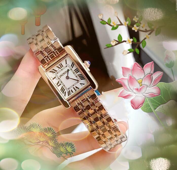 

Reloj Mujer fashion women quartz watches stainless steel square roman tank series top brand relogio feminino elegant noble tank-must-design lady clock gifts, As pic