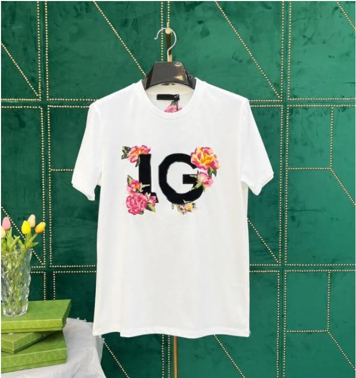 

Ladies Cotton T-shirt printed t-shirt 100% cotton men and women lovers triangle top logo casual 3-color T-shirt plus size, White