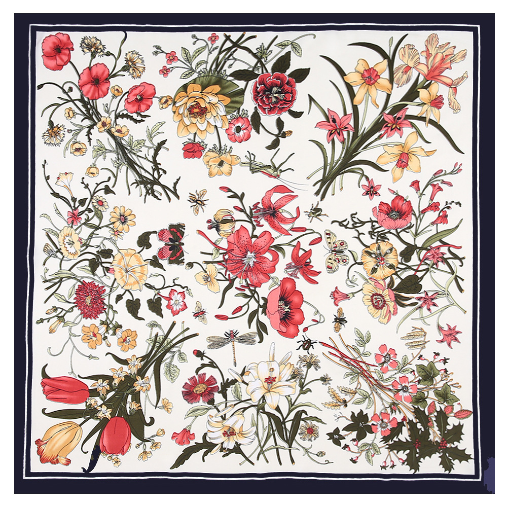 

Scarves Maitong Silk Scarf 60cm * 60 Small Clear Lily Bouquet Flower Lady Simulation Silk Scarf Small Square Scarf 221010