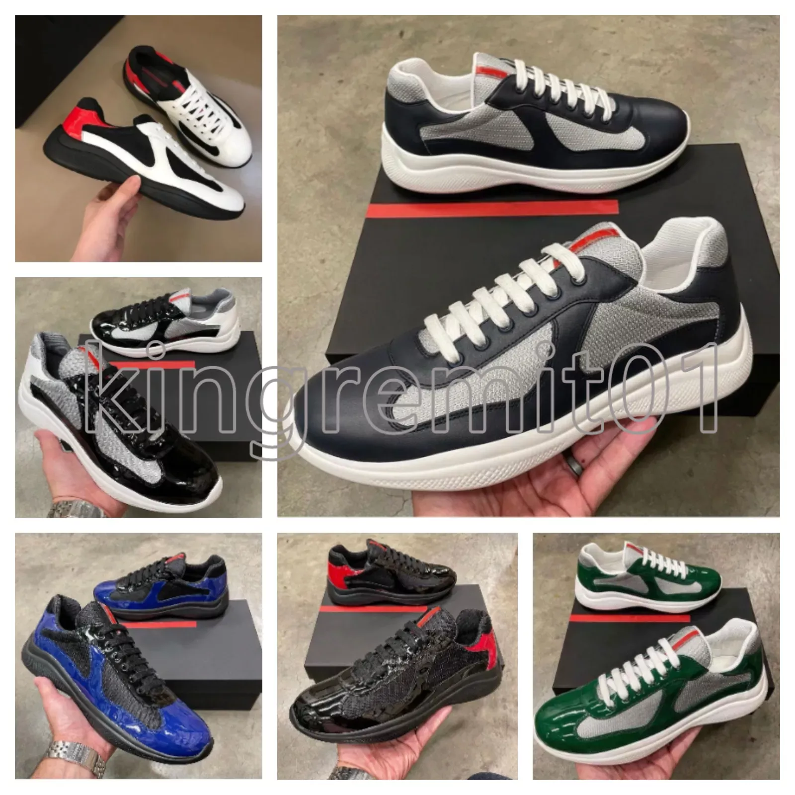 America Cup Designer Sneakers Men Shoes Rubber Sneaker Low Top Runner Shoe Black Fabric Patent Leather Tennis Trainers Luxury Mesh Trainer-image-919192813