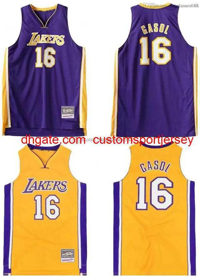 

CUSTOM Stitched Pau Gasol Jersey S-6XL Mitchell & Ness 2009-10 Mesh Hardwoods Classics retro basketball jerseys Men Women Youth