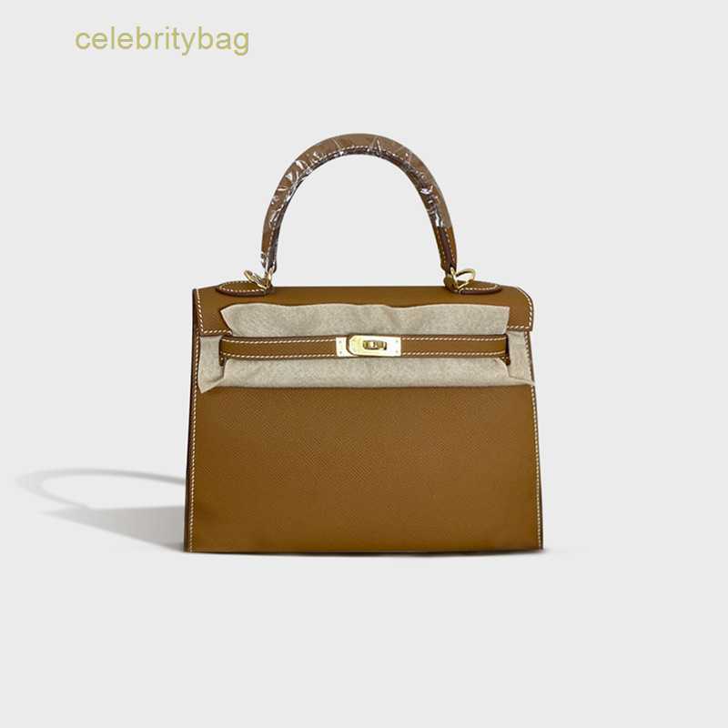

Designer Kellies Handbags Hemres Genuine leather 2023 new top layer cowhide palm pattern commuting women's hand single shoulder crossbody has logo 8QPE, Elephant grey
