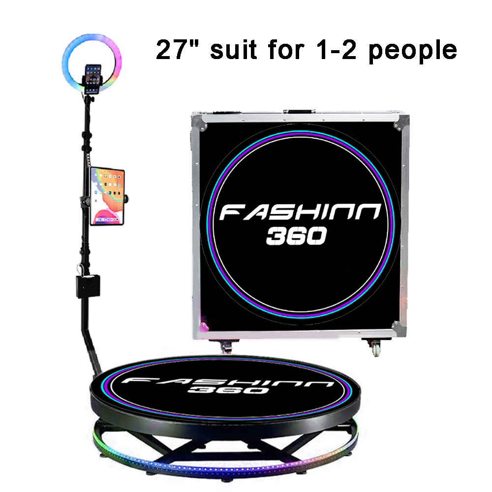 

Fashinn360 27 inch 360 Photo Booth Machine 68cm for Parties with Ring Light, Remote Control Automatic Slow Motion 360 Spin Camera Video Booth