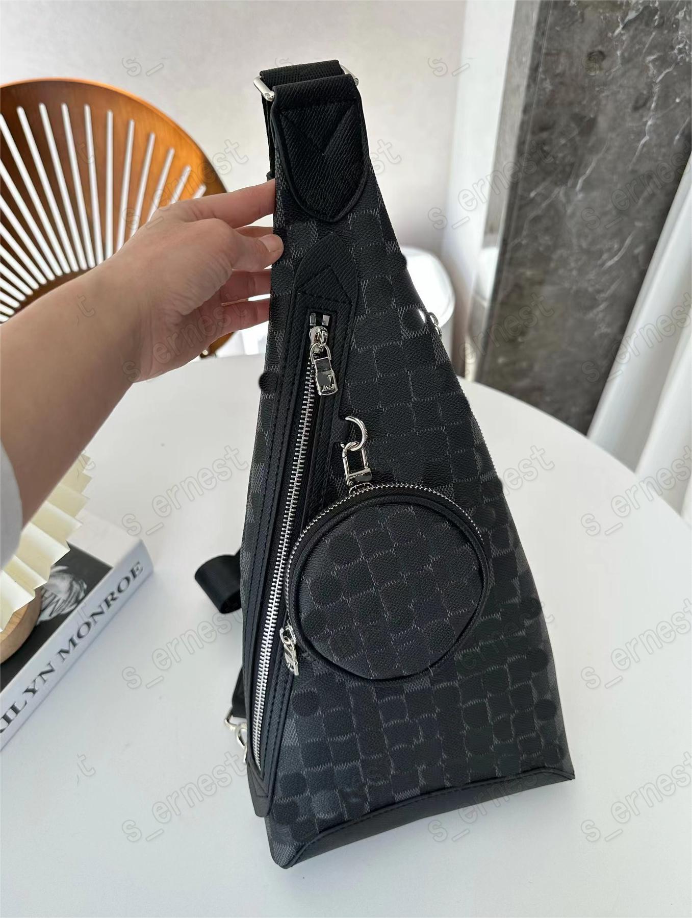 

Leather Crossbody Sling Bag for Men and Women - Stylish, Spacious, and Versatile Shoulder Bag for Travel and Everyday Use, Black grid