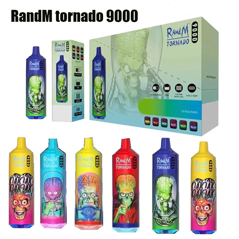

Original RandM Tornado 9000 Puffs Disposable E-cigarettes Features 18ml Vape 0/2/3/5% Rechargeable 850mAh Integrated Battery Associated 38 Flavors Available