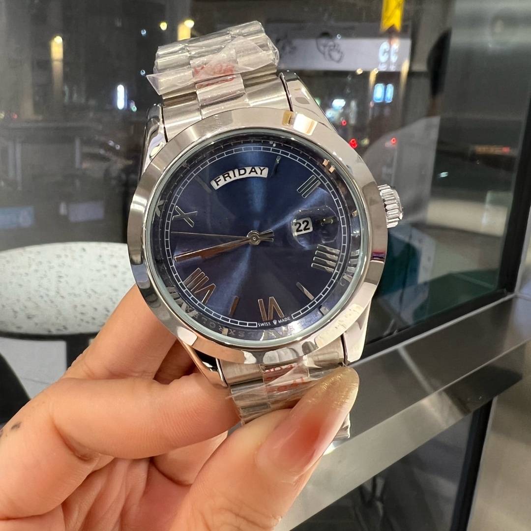 

2023 Brand Classic day-date 41mm Men's automatic sports watches quartz movement luminous face refined stainless steel Wristwatches d22
