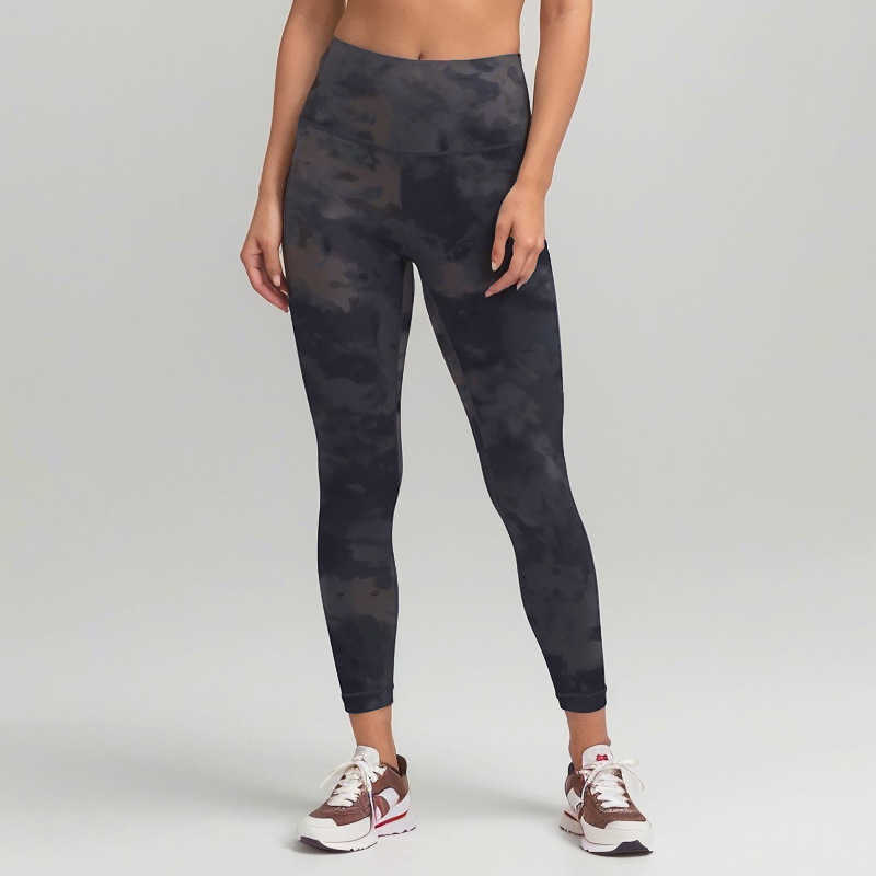 

Yoga Outfit LULU Align Summer Women's Tie-dye High Waist and Hip Lifting Elastic Leggings Yoga Sports Outdoor Leisure Gym Sports Pants lululemens, White