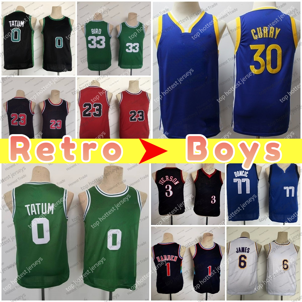 

Boys 30 Curry Jersey Stephen James Jayson Bird Tatum Vince 32 Shaq Carter Giannis Morant Doncic Stitched Shirts Kids Youth All Stitched Jerseys, 12