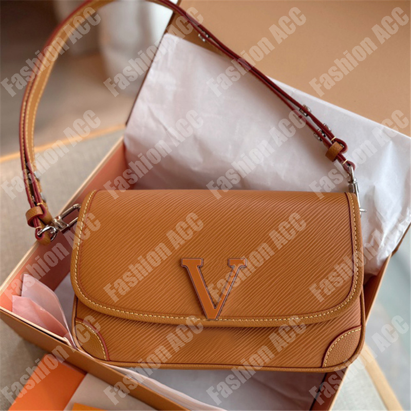 

Genuine Leather Shoulder Bag Womens Designers Cross Body Bags Water Ripple Fashion Shoulder Bags Classic Letters Buckle Luxurys Handbags, Black