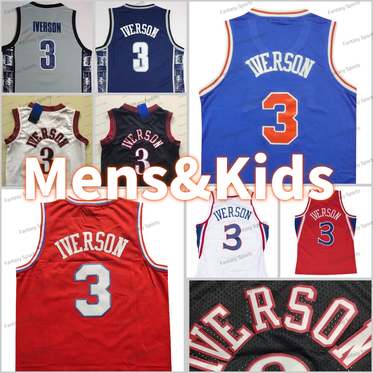 

Retro Jersey 3 Allen Iverson Basketball Jersey Mesh Georgetown Hoyas College UniversityVintage College Men Stitched MN Jerseys Shirts, Men jersey