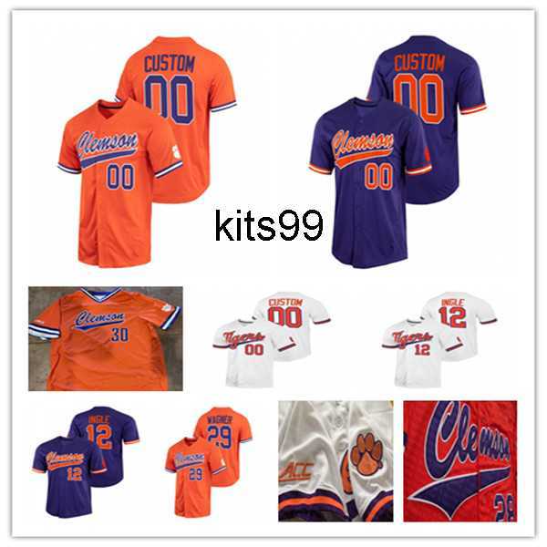 

Custom Clemson Tigers Baseball Jerseys Max Wagner Cooper Ingle Blake Wright Benjamin Blackwell Tyler Corbitt Caden Grice Bryar Hawkins Dylan, Youth white 9