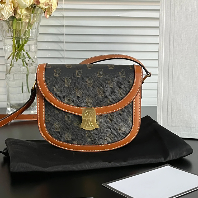 

TEEN TRIOMPHE BESACE celins Shoulder bag Luxury Designer Women's mens crossbody Clutch Bag messenger tote leather prad handbag flap gold metal sign shoulder Bags