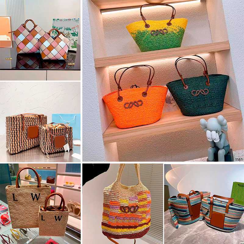 

Top Designer Raffia Woven Bag Tote Beach Bag Ladies Shoulder Bag Shopping Bag Vegetable Basket Handbag Large Capacity Bag Bucket Bag 2023 High Quality Bag, 22*21cm