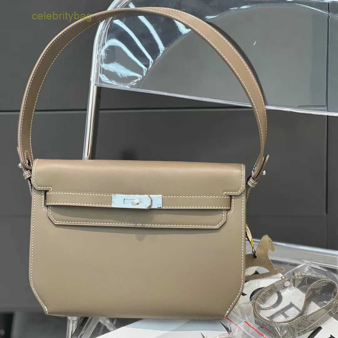 

Designer Kellies Handbags Hemres 2023 New Bag Swift Head Layer Cowhide depeches One Shoulder Underarm Fashion Messenger 2 has logo WWU8, Black6