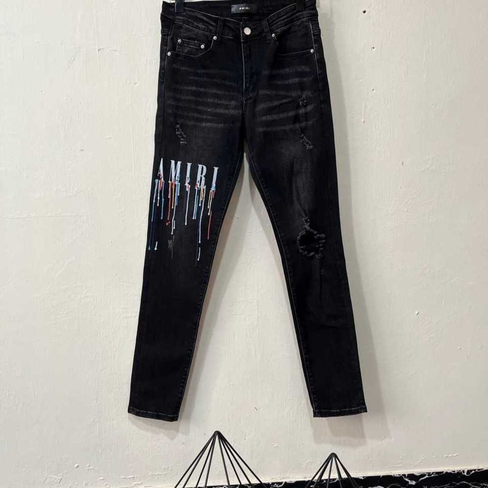 

Men's Jeans Amirs Designer Fashion Pants Cool Stylish Leisure Ripped Brand Black Holes Letter Slimming High Street UHIW