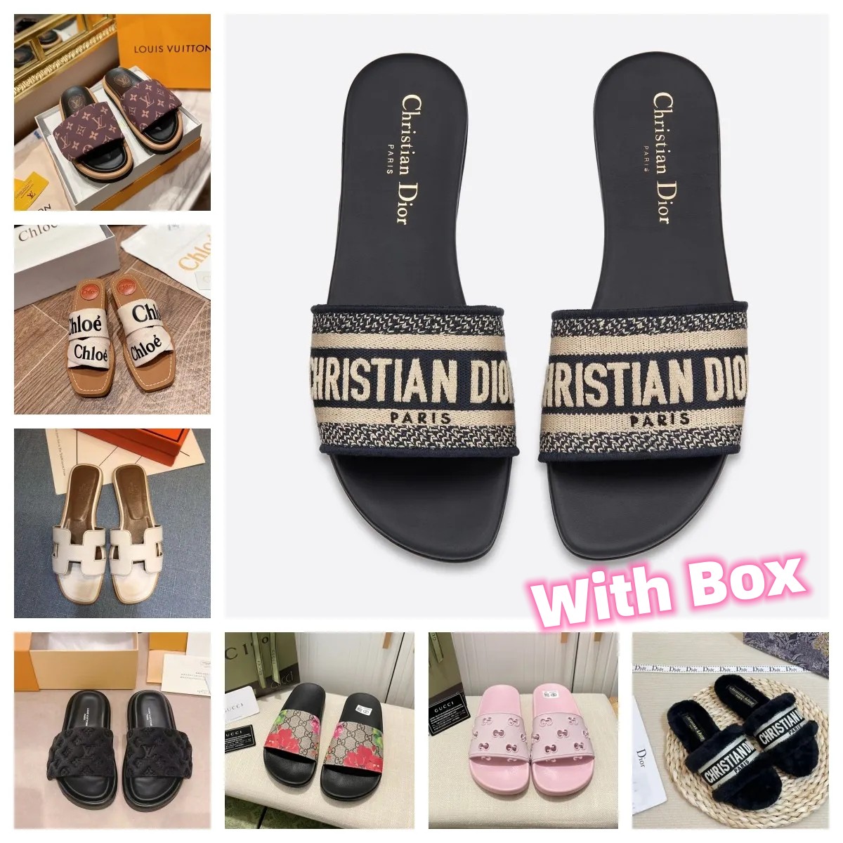 2023 Most Popular Slipper Sneakers Boots Casual Shoes LV Gucci Dior Nike Dunk Yeezy Alexander McQueen