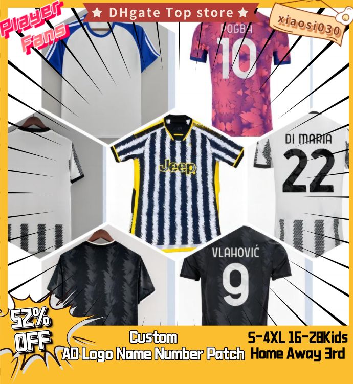 

22 23 JUVENT Soccer Jerseys DI MARIA jersey POGBA BONUCCI VLAHOVIC McKENNIE 2022 2023 Football Shirt PELLEGRINI Men Kids CHIESA ARTHUR maillot fans player top 4XL, 22/23 kids home + socks