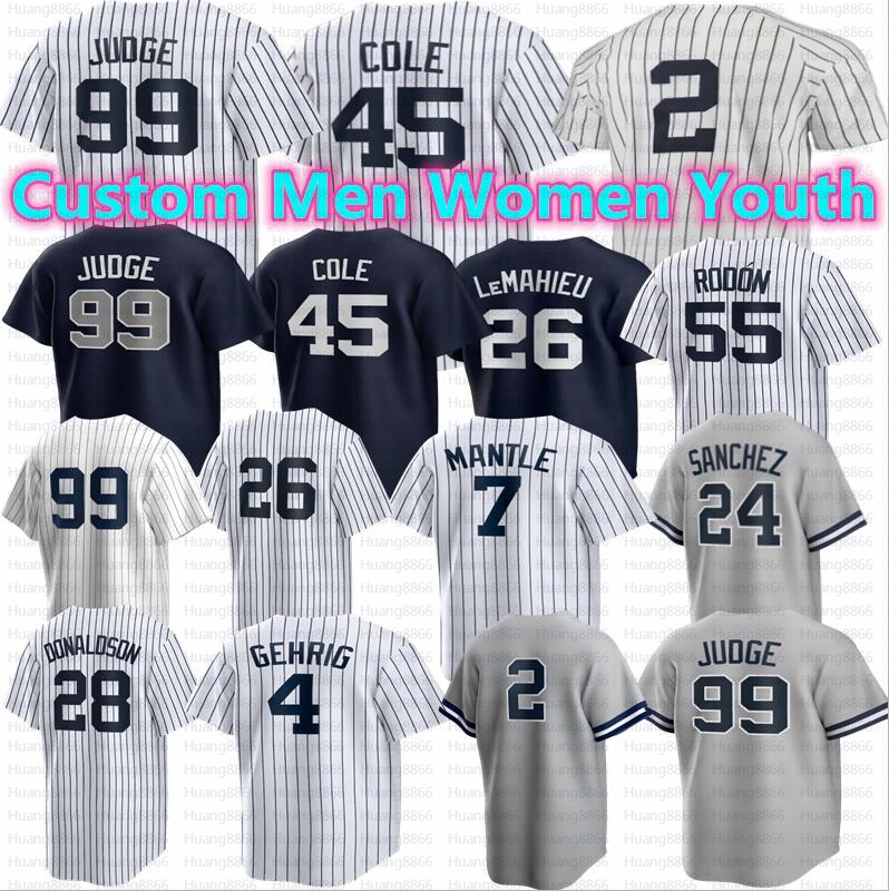 

99 Aaron Judge Jersey 11 Anthony Volpe Rizzo Baseball Carlos Rodon New Yorks Derek Jeter Gerrit Cole DJ LeMahieu Nestor Cortes Josh Donaldson Harrison Bader, Youth