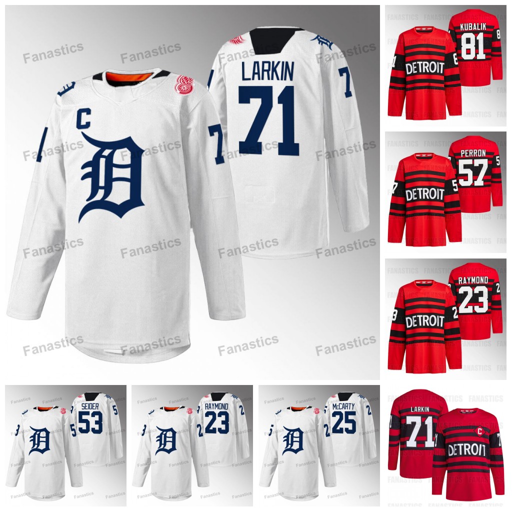 

2023 DRW Night Tigers LCA specialty Red Wings Jerseys 71 Dylan Larkin Jerseys Dominik David Perron Kubalik Lucas Raymond Michael Rasmussen Moritz Seider Detroit, White mens s-3xl